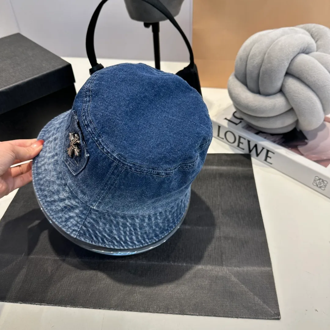 P70 Croxin spring and summer new denim fisherman hat, retro old street style, washed and torn edges, perfect for taking photos👑